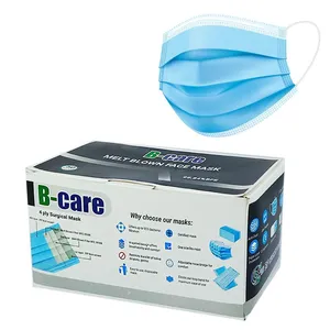 Face Mask Surgical 3 Layers with Nose Pin 50pcs Box Black (B-Care)
