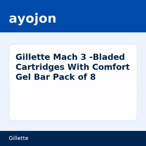 Gillette Mach 3 -Bladed Cartridges With Comfort Gel Bar Pack of 8