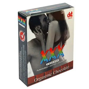 XXX Dotted Chocolate Flavorured Coloured Condom - 3Pcs Pack