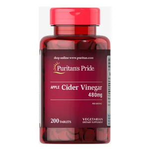 Puritan's Pride Apple Cider Vinegar 480 mg 200 Tablets (Box of 200)