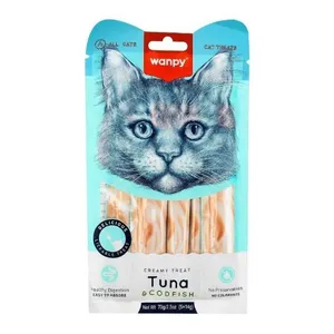 Wanpy Cat Creamy Treat Tuna & Codfish - (5×14g) Pouch