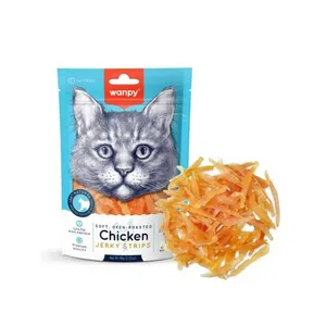 Wanpy Cat Food Soft Oven Roasted Jerky Strips Chicken - 80g