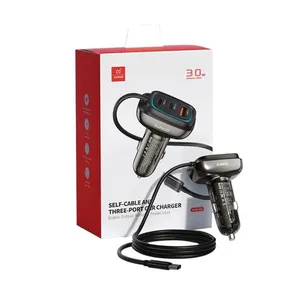 Xundd Self-Cable And Three-Port Car Charger XDCH-080