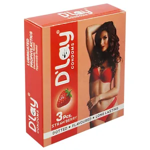 D'Lay Long Lasting Dotted Strawberry Flavour 3s Pack