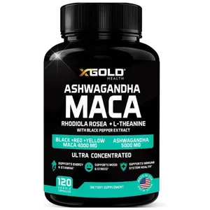 X Gold Strongest Health Maca Ashwagandha 120 Capsules (Jar of 120)