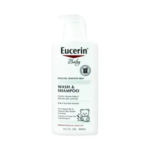 Eucerin Baby Wash and Shampoo with Tear-free formula for Delicate, Sensitive Skin 400ml