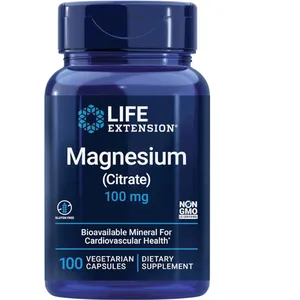 Life Extension Magnesium (Citrate) 100 mg For Men and Women 100 Vegetarian Capsules