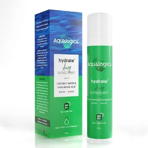 Aqualogica Hydrate+ Dewey Sunscreen SPF 50+ PA++++ with Coconut Water & Hyaluronic Acid