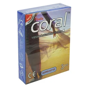 Coral-Super Dotted Lubricated Condom - 3 Pieces
