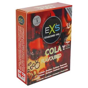 EXS Cola Flavor Condoms for Men | 3Pcs Pack | Natural Latex & Silicone Lubricated | UK