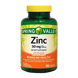 Spring Valley Zinc 50mg Dietary Supplement Immune Health 150 Capsules (Box of 150)