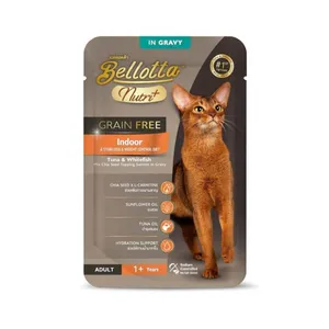 Bellotta Nutri Plus Grain Free Pouch Indoor Tuna & Whitefish Gravy 70gm