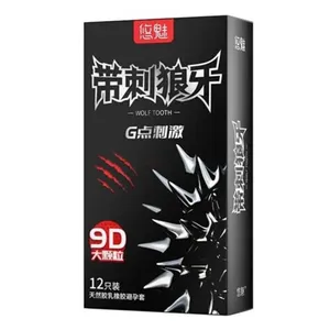 Yommee G Spot Stimulation Wolf Tooth 9D Condom 12pcs