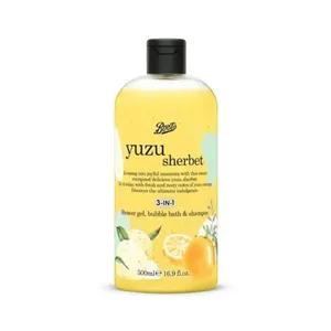 Boots Yuzu Sherbet 3 in 1 Shower Gel, Bubble Bath & Shampoo 500ml