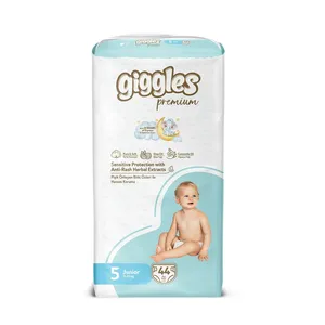 Giggles Premium Jumbo Pack 11-25Kg Belt Style Diapers 44Pcs (Junior) with Teether Free