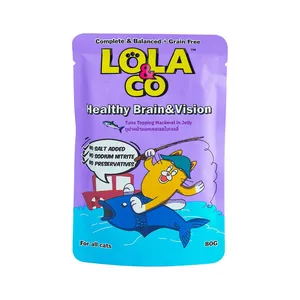 Lola & Co HEALTHY BRAIN & VISION Pouch Tuna Topping Mackerel in Jelly for All Cats 80gm
