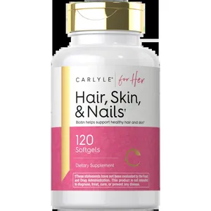 Carlyle Hair Skin and Nails Vitamin 120 Softgels Beauty Formula Supplement with Biotin and Collagen