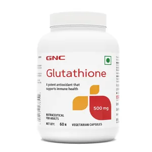 GNC Glutathione 500mg With Vitamin C For Clear & Radiant Skin | 60 Veg Capsules
