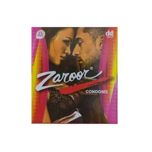 Zaroor Pink Coloured Ultra Thin Lubricated Condom - 3Pcs Pack