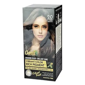 Clariss Hair Color Enduring Color + Brilliant Shine Vibrant Color Rich Pigment 2.0 Dark Brown