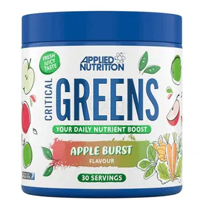 Applied Nutrition Critical Greens Powder and Superfood Blend for Gut Health Energy and Immune Support Vegan Daily Greens Juice Powder (150g - 30 Servings) (Apple Burst)