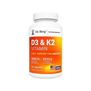 Dr. Berg Maximum Strength 2-in-1 Vitamin D3 K2 5000 IU - 60 Capsules