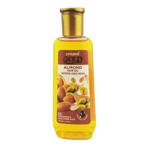 Emami Gold Almond Hair Oil with Vitamin E – 6X Stronger & Healthier Hair, Non-Sticky & Perfumed, 100ml