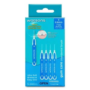 Watsons Interdental Brush Type-I Moderate Front Teeth Size-S 0.8mm 5 Pcs