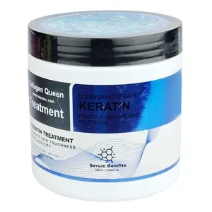 Collagen Queen Keratin Hair Treatment Mask Blue 500ml – Deep Repair & Moisturizing for Strong, Shiny Hair