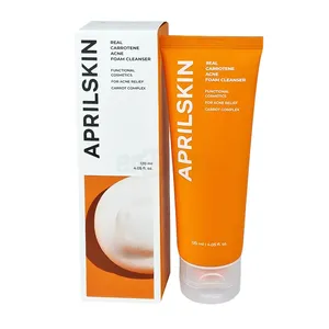 April Skin REAL CARROTENE ACNE FOAM CLEANSER (120g) – Deep Cleansing Foam for Acne-Prone Skin