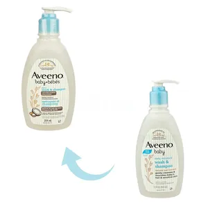 Aveeno Baby Daily Moisture Wash & Shampoo Natural Oat Extract Gently Cleanses and Nourishes Baby's Hair & Sensitive Skin 354ml