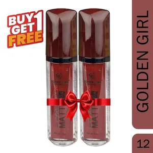 Golden Girl Studio Makeup Velvet Matte Attractive Lipstick – 12 (Buy 1 Get 1 Free)