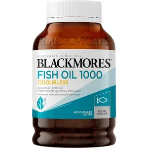 Blackmores Fish Oil 1000 Odourless | Maintains Heart, Skin, Eye & Brain Health | 400 Capsules