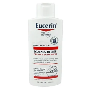 Eucerin Baby Eczema Relief Cream & Body Wash with Colloidal Oatmeal, Fragrance Free 400ml (Made in Mexico)