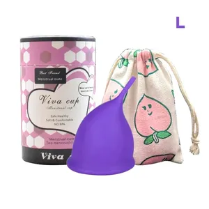 Viva Cup Silicone Reusable Menstrual Cup- Sustainable Feminine Hygiene for Heavy Flow (Size:-L)