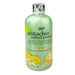 Boots Pistachio Salted Caramel 3 in 1 Shower Gel, Bubble Bath & Shampoo 500ml – Made in Thailand