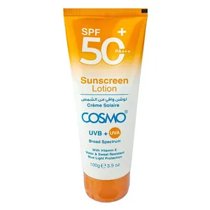 Cosmo Sunscreen Lotion SPF 50+ PA+++ Broad Spectrum with Vitamin E, 100g – (Made in Dubai)