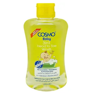 Cosmo 3-in-1 Baby Wash – Head to Toe for Sensitive Skin, 200ml – (Made in Dubai)