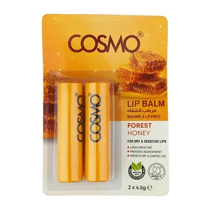 COSMO Forest Honey Lip Balm for Dry & Sensitive Lips (2 x 4.5g Sticks)