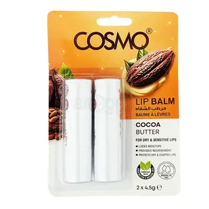 COSMO Cocoa Butter Lip Balm for Dry & Sensitive Lips (2 x 4.5g Sticks)