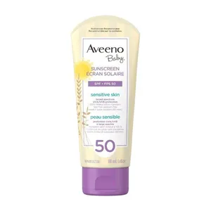 Aveeno Baby 100% Mineral Active Ingredient Tear Free, Paraben Free Sunscreen for Sensitive Skin 88ml