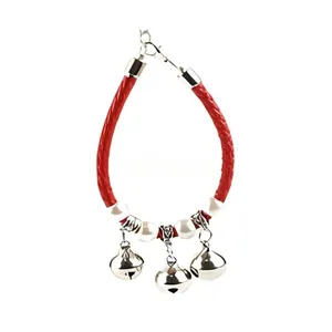 Stylish Triple Bell Adjustable Pet Collar with Removable Bell Pendant for Cats L Size