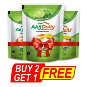Buy 2 Akij Daily Lemon Liquid Dishwash Refill 250ml & Get 1 Free