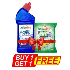 Buy 1 Akij Daily Extra Power Toilet Cleaner 500ml & Get 1 Lemon Fresh Detergent 200g Free