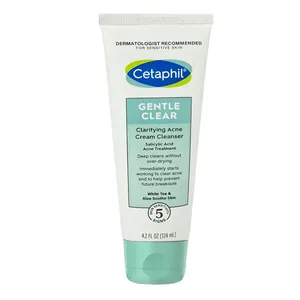 Cetaphil Gentle Clear Clarifying Acne Cream Cleanser with Salicylic Acid (124 mL) – For Acne-Prone Skin