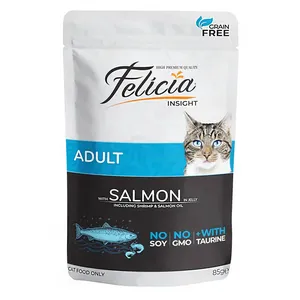 Felicia Adult Grain Free Super Premium Pouch Sterilized Salmon in Jelly 85g