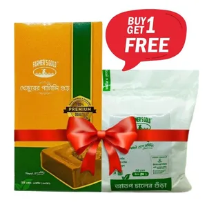 Buy 1 Farmer Gold Premium Patali Gurm 1 kg & Get 1 Atop Chal 500g Free
