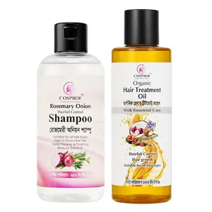 COSPROF Hair Care 2-in-1 Combo – Rosemary Onion Shampoo 250ml & Organic Hair Treatment Oil