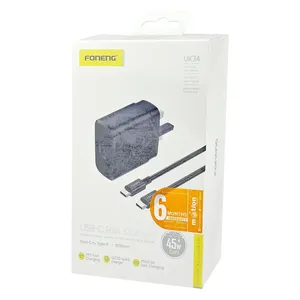 FONENG 45W GaN USB-C Wall Charger With Type-C Cable (UK34)