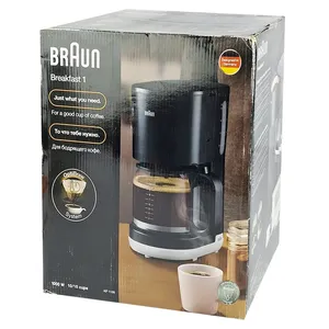Braun KF1100 Filter Coffee Maker – Breakfast 1, Aromacafé Optibrew System, 1000W, Keep Warm & Auto Shut-Off, Black